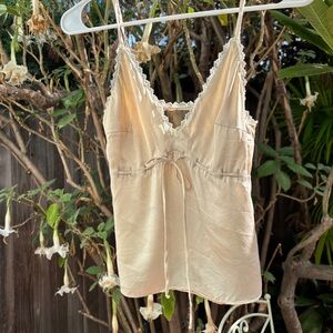 Cream 100% Silk Reformation Cami Top